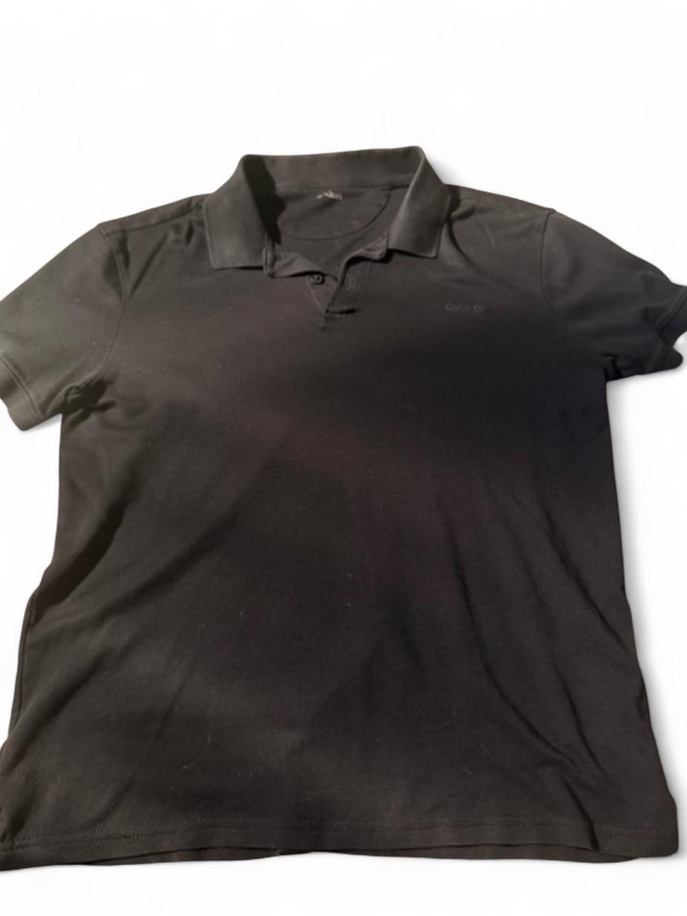 Calvin Klein Black Men's Polo with Tonal Embroidered Logo